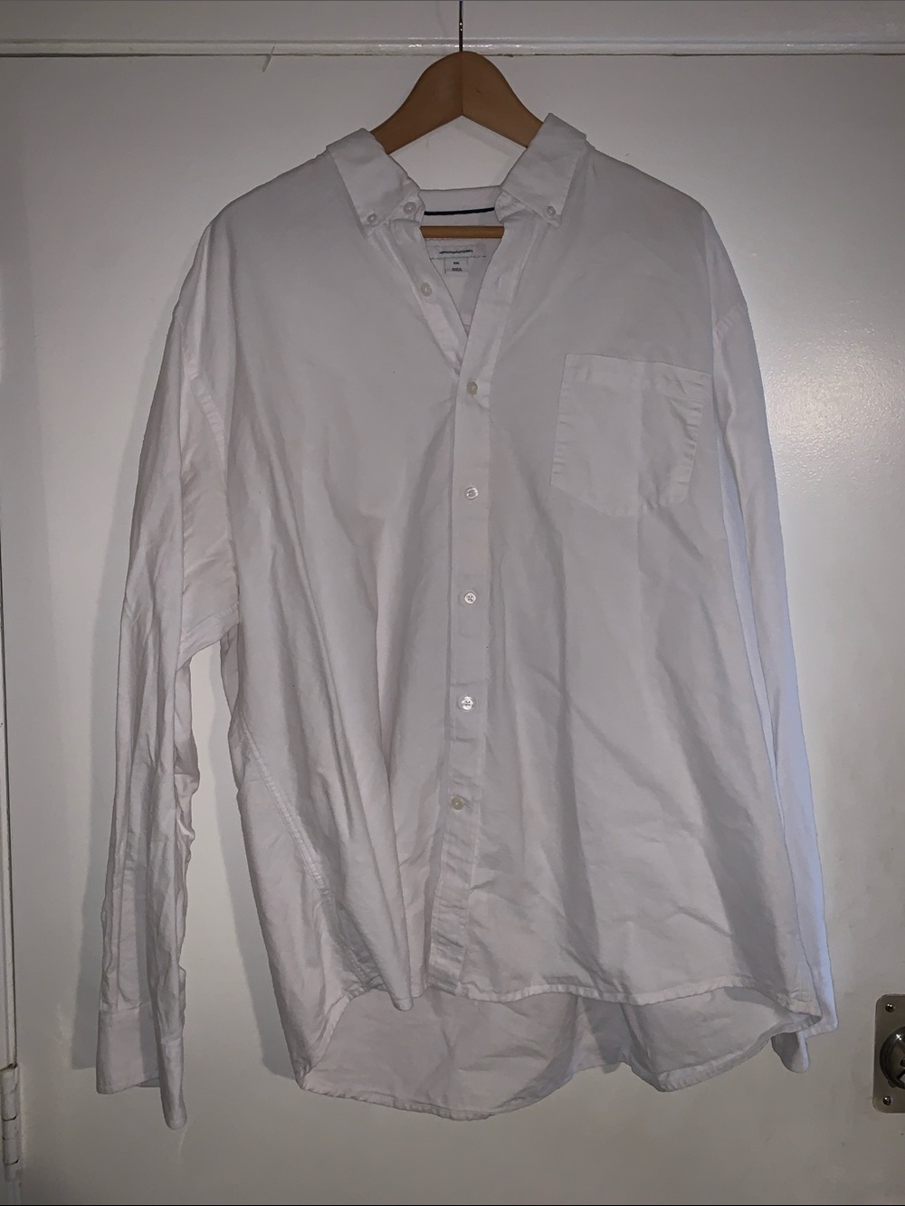 Amazon Essentials White Long-Sleeve Button-Up Shirt